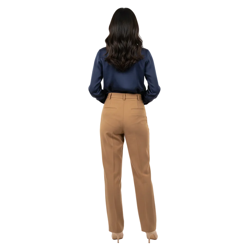 Women's High Waist Tailored Trousers - Back View