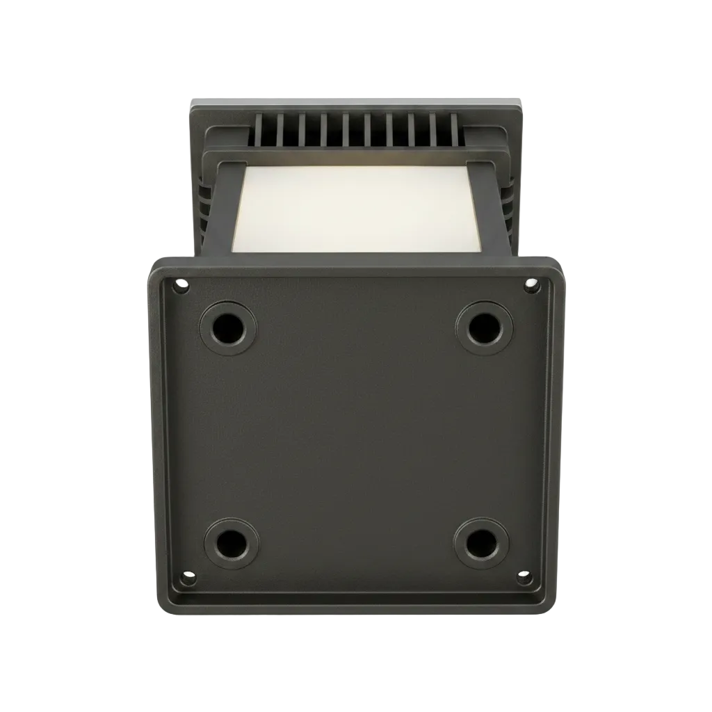 Bottom view of Solar Pillar Light showing post mounting base