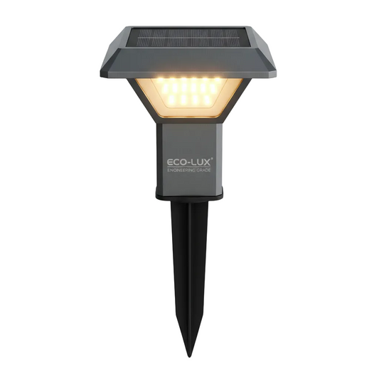 Solar Lawn Light with Warm White LED on pure white background