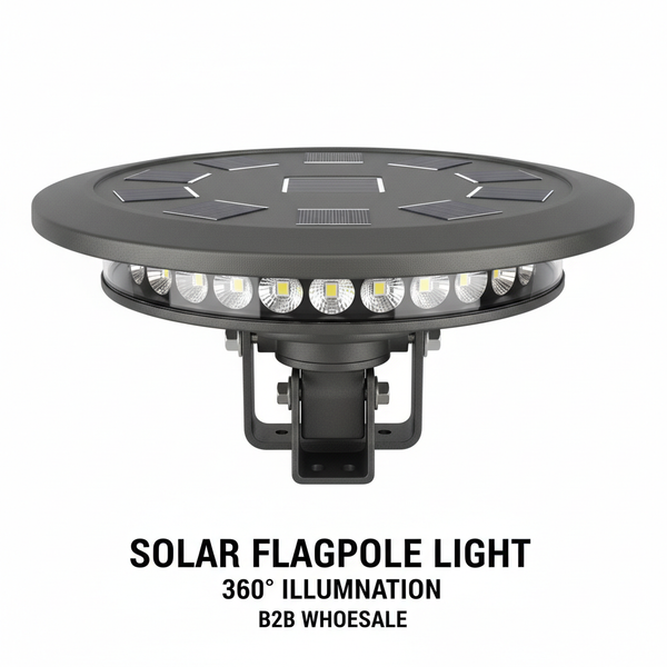 Solar Flagpole Light with 360-Degree Illumination