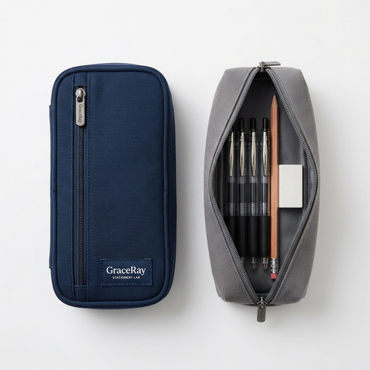 Pen and pencil cases with organized storage for writing instruments and office stationery.