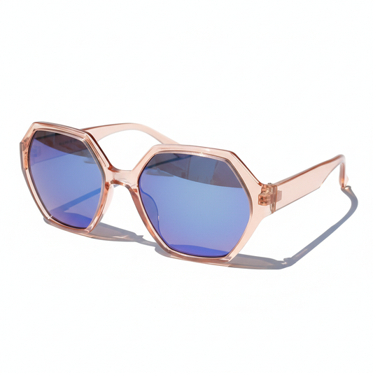 Women’s Geometric Polygon Sunglasses with Bold Frame
