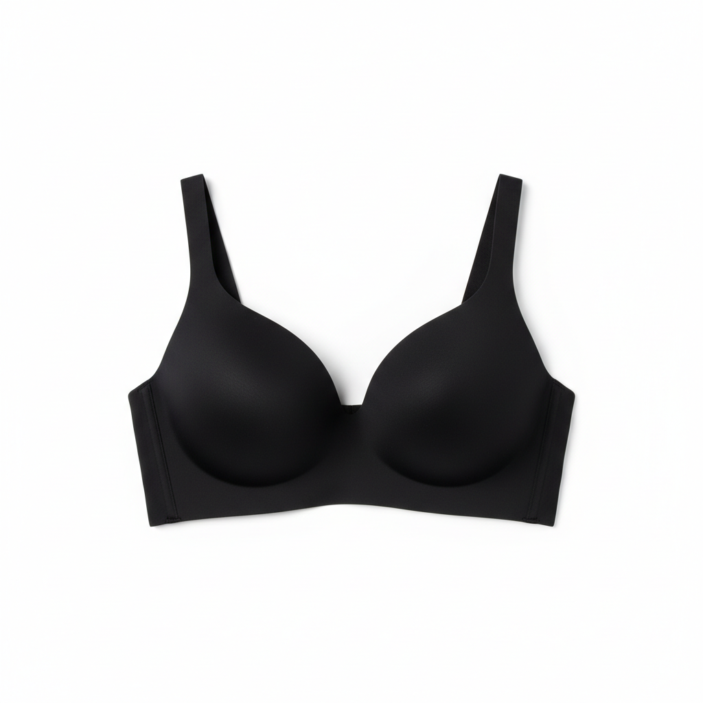 Women seamless wireless bra black